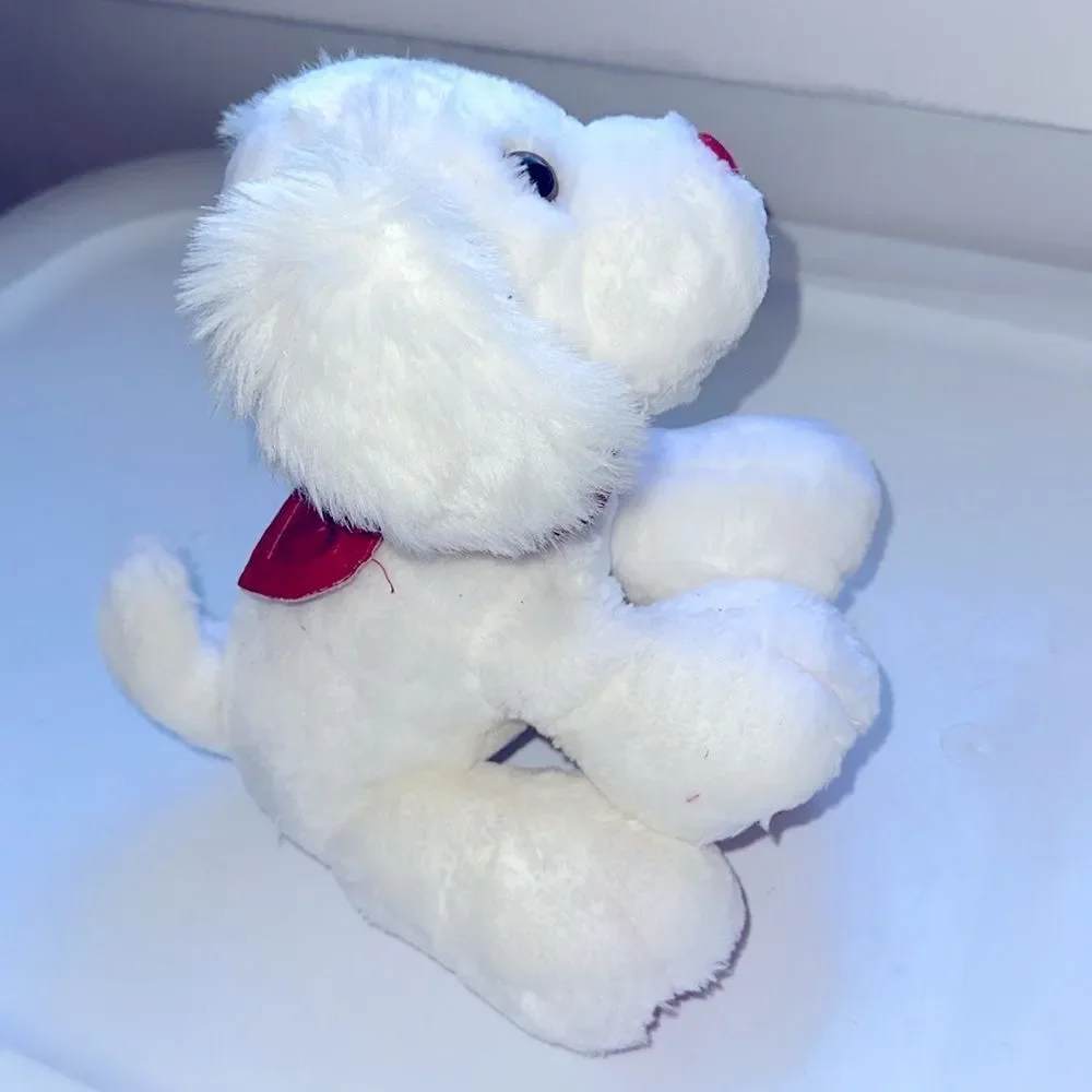 Vintage 2002 New Adventures Valentine’s Day stuffed white puppy‎ dog